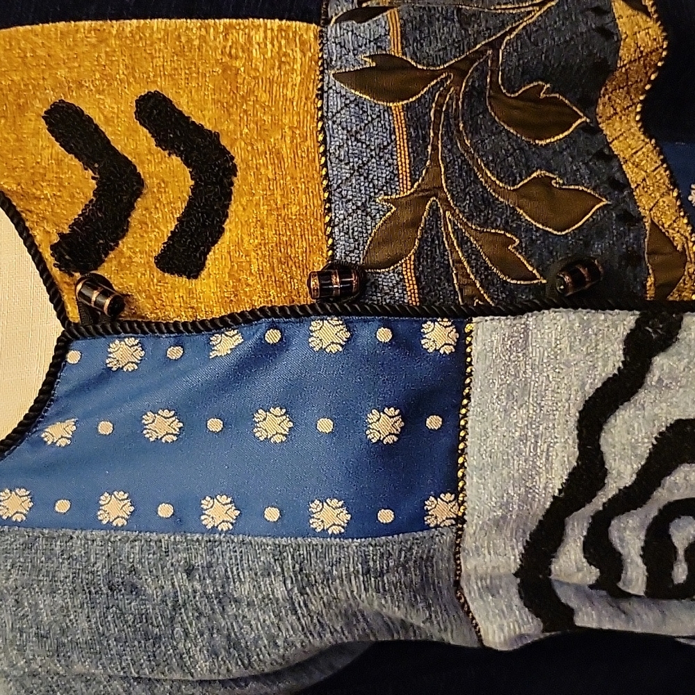 Indigo Moon tapestry patchwork jacket embroidered… - image 2